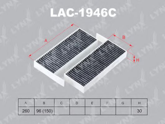 LAC-1946C LYNXAUTO Heating / Ventilation Filter, interior air