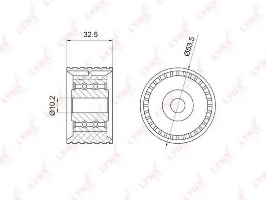 PB-3028 LYNXAUTO Deflection/Guide Pulley, timing belt