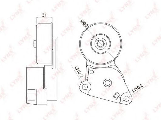 PT-3023 LYNXAUTO Deflection/Guide Pulley, v-ribbed belt