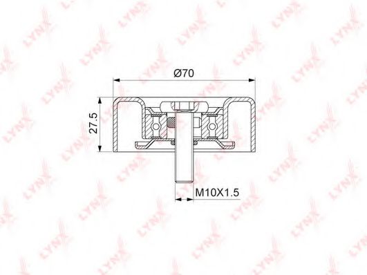 PB-7203 LYNXAUTO Belt Drive Deflection/Guide Pulley, v-ribbed belt