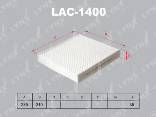 LAC-1400 LYNXAUTO Отопление / вентиляция Фильтр, воздух во внутренном пространстве