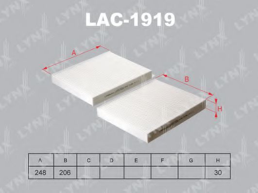 LAC-1919 LYNXAUTO Heating / Ventilation Filter, interior air