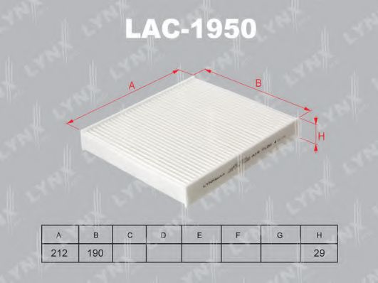 LAC-1950 LYNXAUTO Heating / Ventilation Filter, interior air