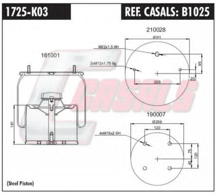 B1025 CASALS Cylinder Head Cylinder Head Bolt