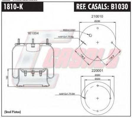B1030 CASALS Cylinder Head Bolt Kit, cylinder head
