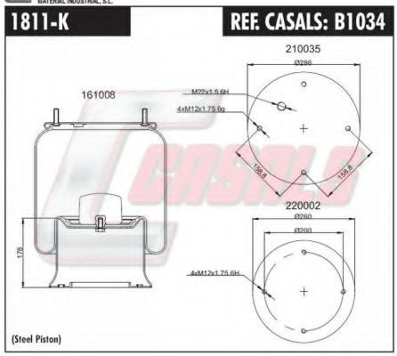 B1034 CASALS Bolt Kit, cylinder head