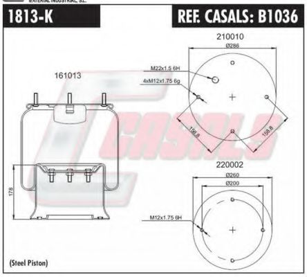 B1036 CASALS Cylinder Head Bolt Kit, cylinder head