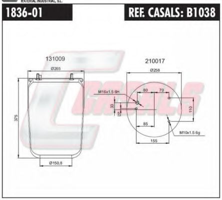 B1038 CASALS Cylinder Head Bolt Kit, cylinder head