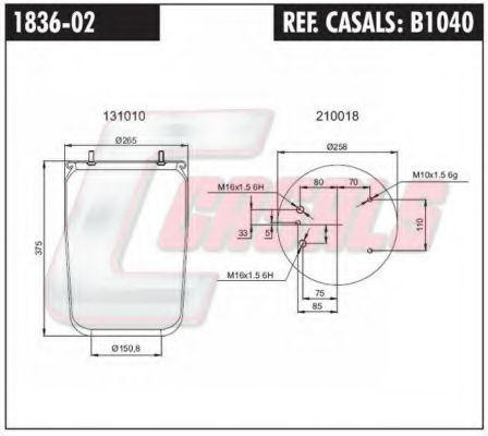 B1040 CASALS Bolt Kit, cylinder head
