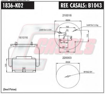 B1043 CASALS Boot, air suspension