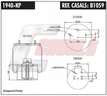 B1059 CASALS Bolt Kit, cylinder head