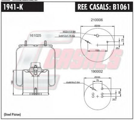 B1061 CASALS Cylinder Head Bolt Kit, cylinder head