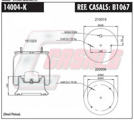 B1067 CASALS Cylinder Head Bolt Kit, cylinder head