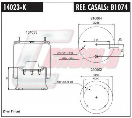 B1074 CASALS Bolt Kit, cylinder head