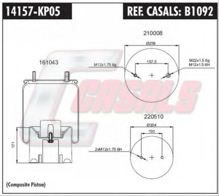 B1092 CASALS Cylinder Head Bolt Kit, cylinder head