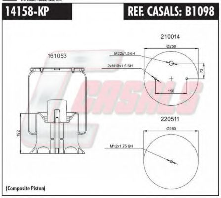 B1098 CASALS Cylinder Head Bolt Kit, cylinder head
