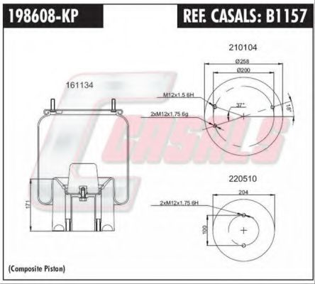 B1157 CASALS Cylinder Head Bolt Kit, cylinder head