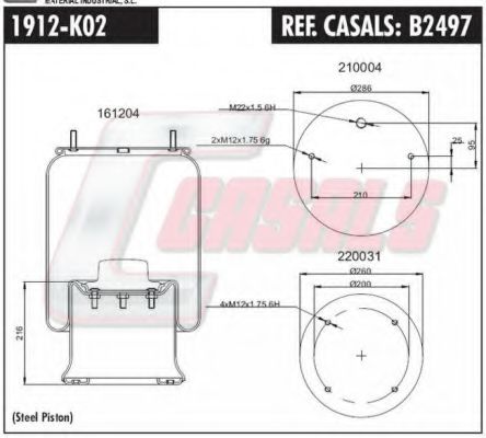 B2497 CASALS Compressed-air System Boot, air suspension