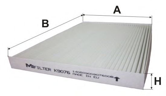 K 9076 MFILTER Heating / Ventilation Filter, interior air