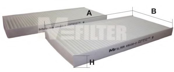 K 9102-2 MFILTER Отопление / вентиляция Фильтр, воздух во внутренном пространстве