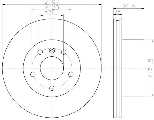 8DD 355 122-712 HELLA+PAGID Тормозная система Тормозной диск