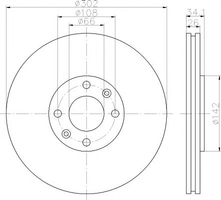 8DD 355 111-321 HELLA+PAGID Тормозная система Тормозной диск