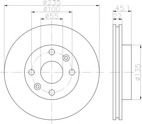 8DD 355 111-441 HELLA+PAGID Тормозная система Тормозной диск
