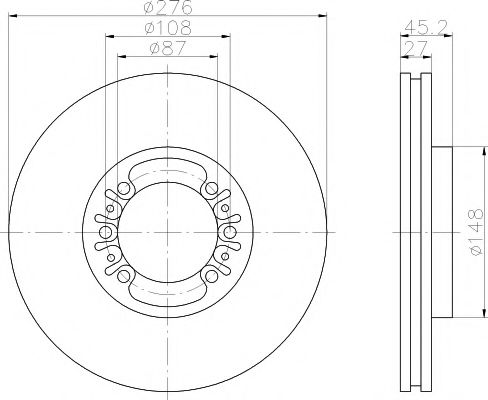 8DD 355 108-511 HELLA+PAGID Тормозная система Тормозной диск