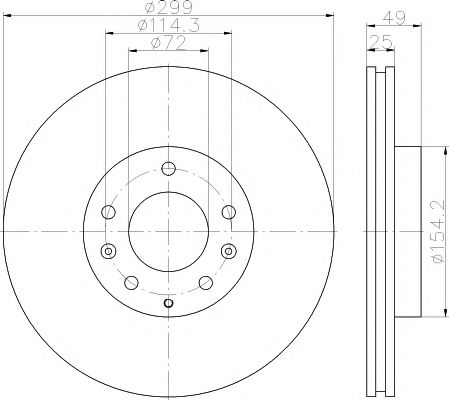 8DD 355 115-771 HELLA+PAGID Тормозная система Тормозной диск