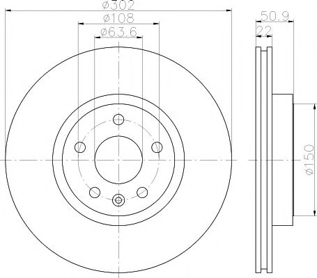 8DD 355 116-191 HELLA+PAGID Тормозная система Тормозной диск