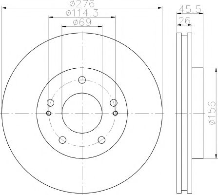 8DD 355 119-961 HELLA+PAGID Тормозная система Тормозной диск
