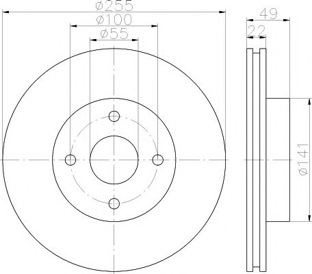 8DD 355 117-031 HELLA+PAGID Тормозная система Тормозной диск