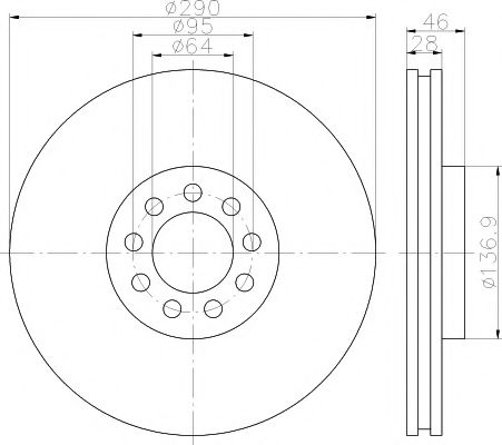 8DD 355 117-461 HELLA+PAGID Тормозная система Тормозной диск