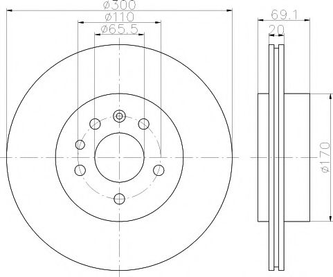 8DD 355 122-962 HELLA+PAGID Тормозная система Тормозной диск