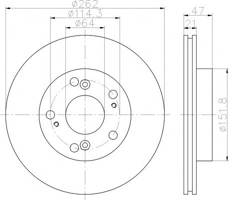 8DD 355 115-341 HELLA+PAGID Тормозная система Тормозной диск