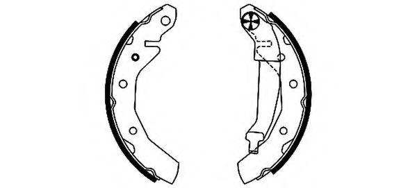 8DB 355 001-741 HELLA+PAGID Brake System Brake Shoe Set, parking brake