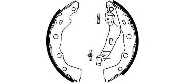 8DB 355 002-361 HELLA+PAGID Brake System Brake Shoe Set