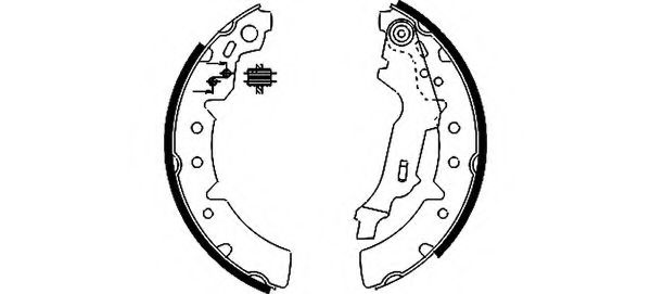 8DB 355 002-391 HELLA+PAGID Brake System Brake Shoe Set