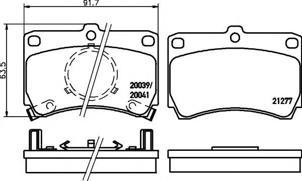 8DB 355 005-631 HELLA+PAGID Brake System Brake Pad Set, disc brake