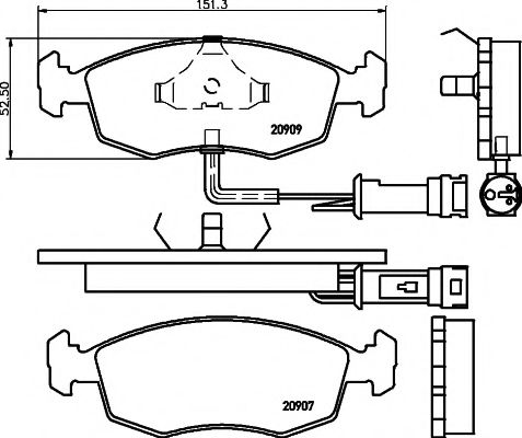 8DB 355 007-341 HELLA+PAGID Тормозная система Комплект тормозных колодок, дисковый тормоз