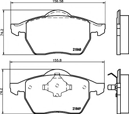8DB 355 008-001 HELLA+PAGID Brake System Brake Pad Set, disc brake