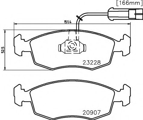 8DB 355 008-521 HELLA+PAGID Brake System Brake Pad Set, disc brake
