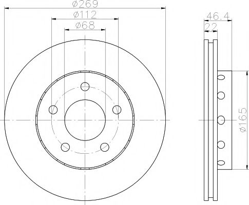 8DD 355 121-902 HELLA+PAGID Тормозная система Тормозной диск