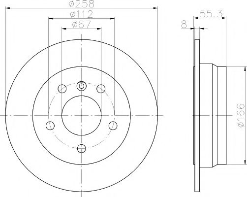 8DD 355 106-951 HELLA+PAGID Тормозная система Тормозной диск