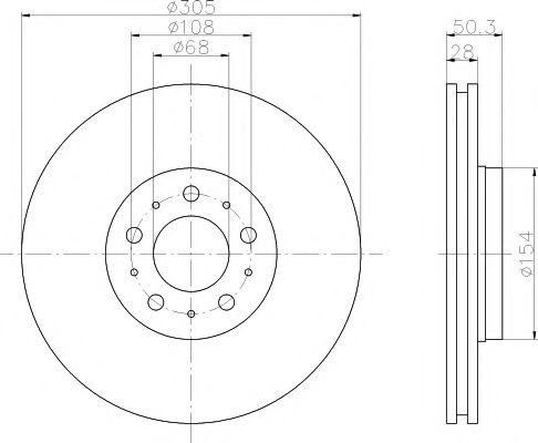 8DD 355 107-071 HELLA+PAGID Тормозная система Тормозной диск