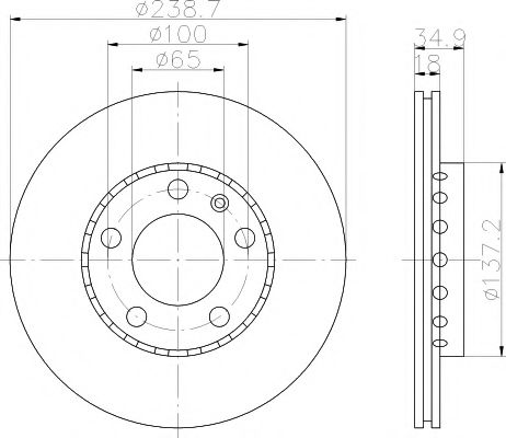 8DD 355 107-651 HELLA+PAGID Тормозной диск