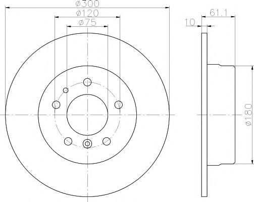8DD 355 101-731 HELLA+PAGID Тормозная система Тормозной диск
