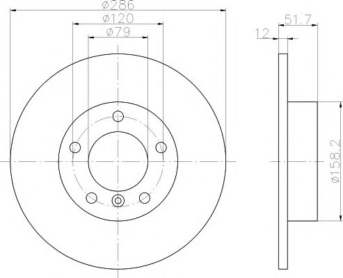 8DD 355 102-561 HELLA+PAGID Тормозная система Тормозной диск