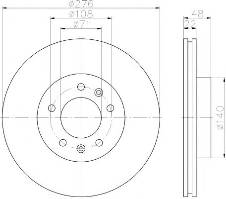 8DD 355 102-451 HELLA+PAGID Тормозная система Тормозной диск