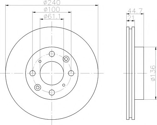 8DD 355 104-941 HELLA+PAGID Тормозная система Тормозной диск